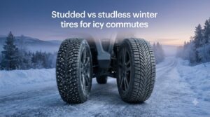 Studded vs studless winter tires for icy commutes