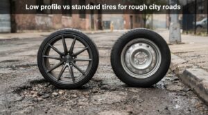 Low profile vs standard tires for rough city roads