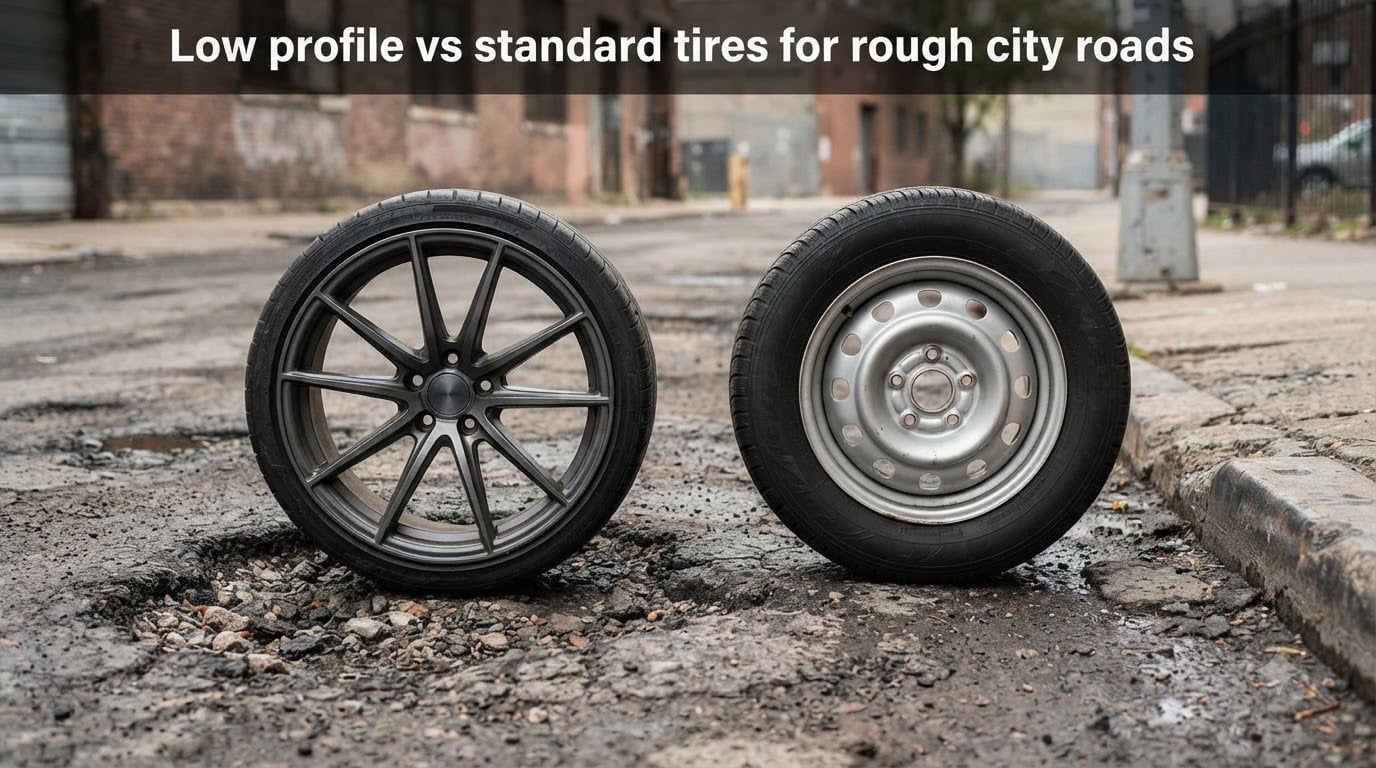 Low profile vs standard tires for rough city roads