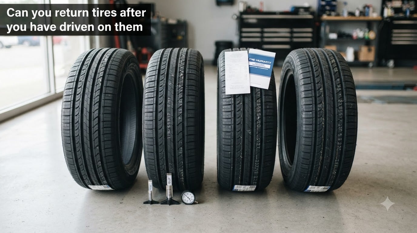 Can you return tires after you have driven on them