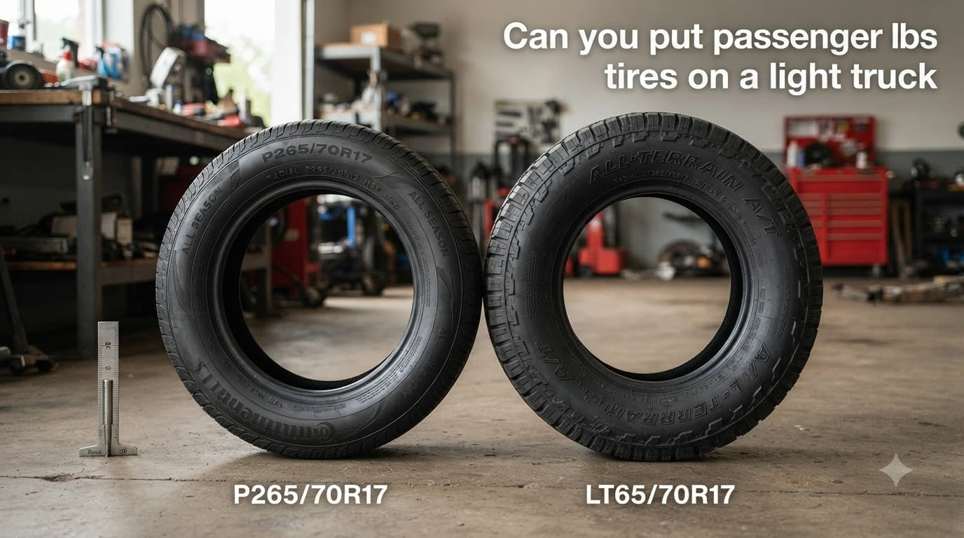 Can you put passenger tires on a light truck