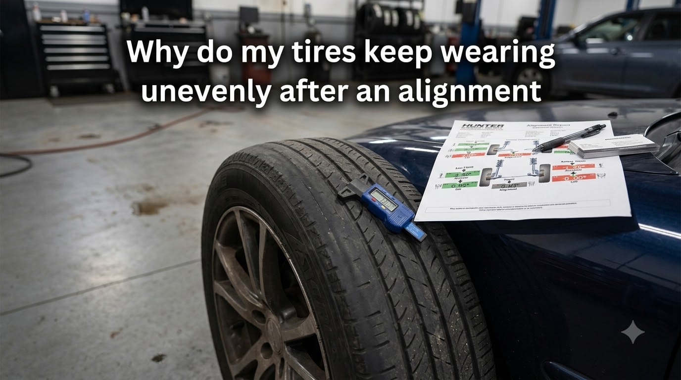Why do my tires keep wearing unevenly after an alignment