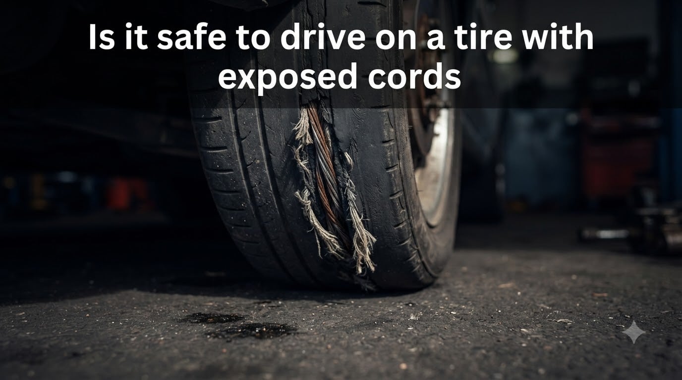 Is it safe to drive on a tire with exposed cords
