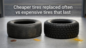 Cheaper tires replaced often vs expensive tires that last