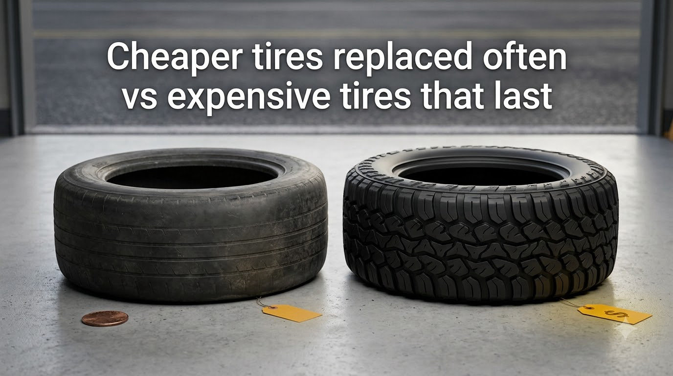 Cheaper tires replaced often vs expensive tires that last