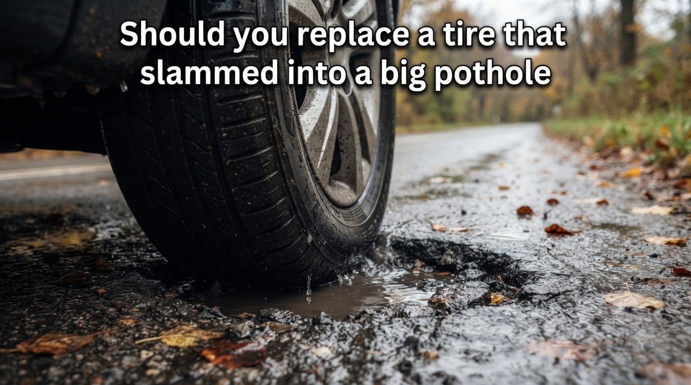 Should you replace a tire that slammed into a big pothole