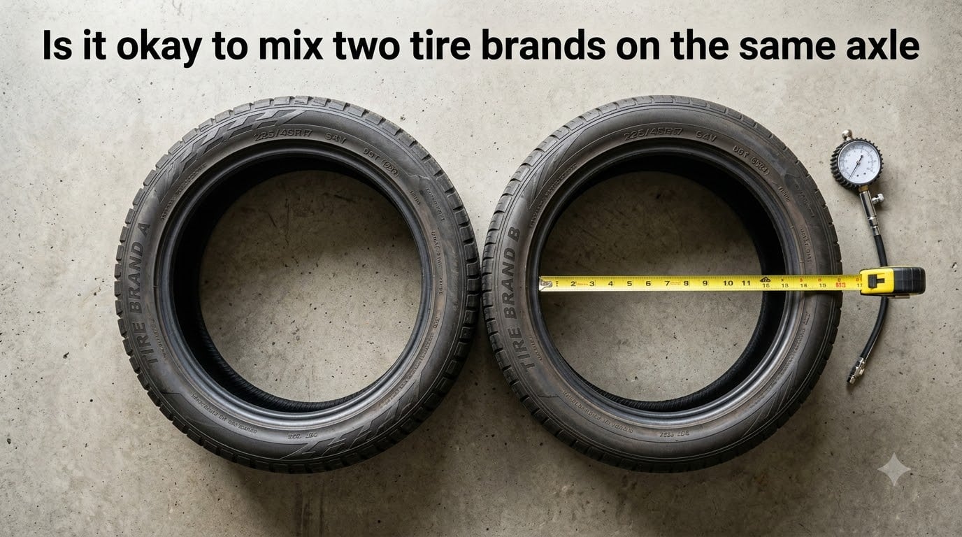 Is it okay to mix two tire brands on the same axle