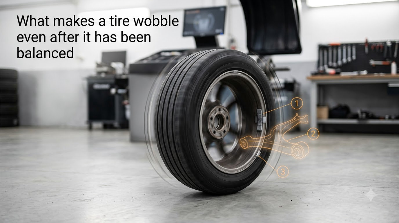 What makes a tire wobble even after it has been balanced