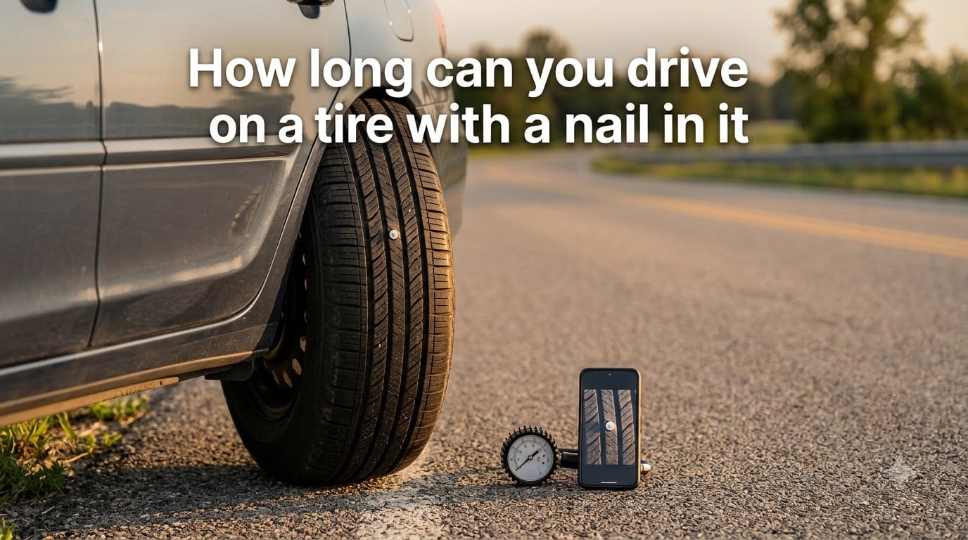 How long can you drive on a tire with a nail in it