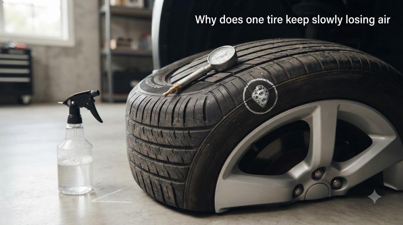 Why does one tire keep slowly losing air