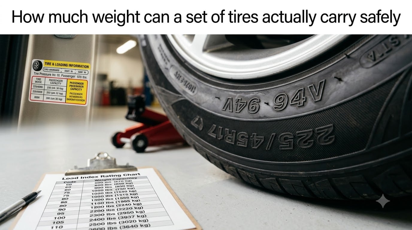 How much weight can a set of tires actually carry safely