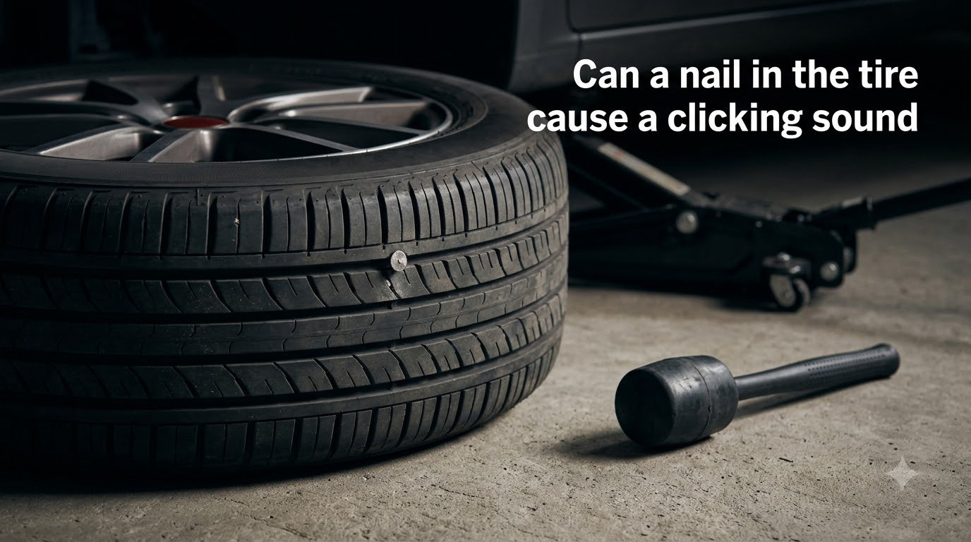 Can a nail in the tire cause a clicking sound