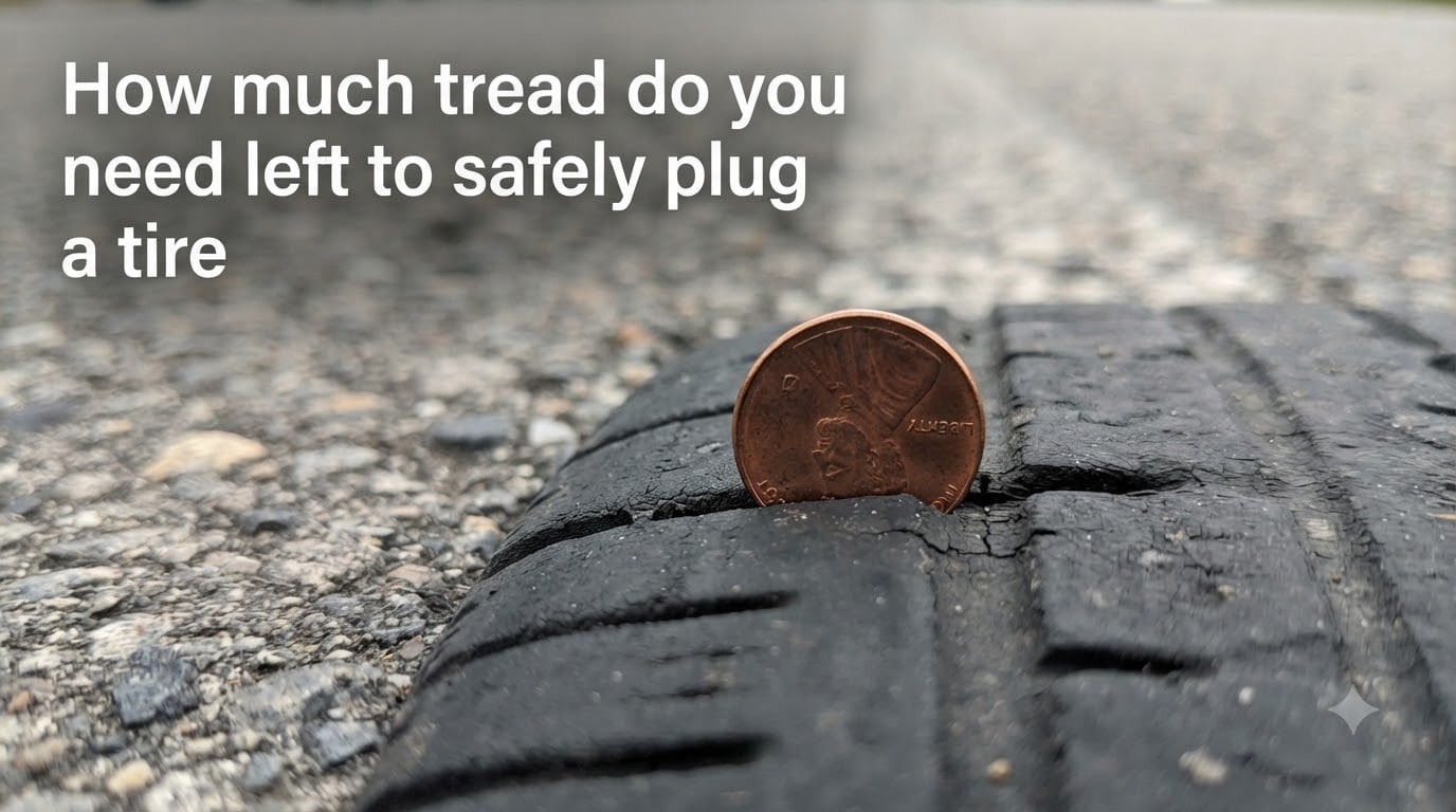 How much tread do you need left to safely plug a tire