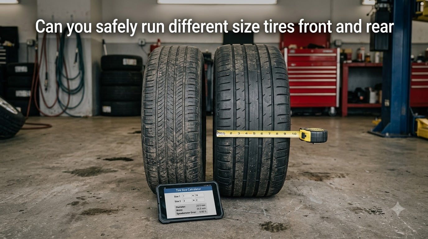 Can you safely run different size tires front and rear