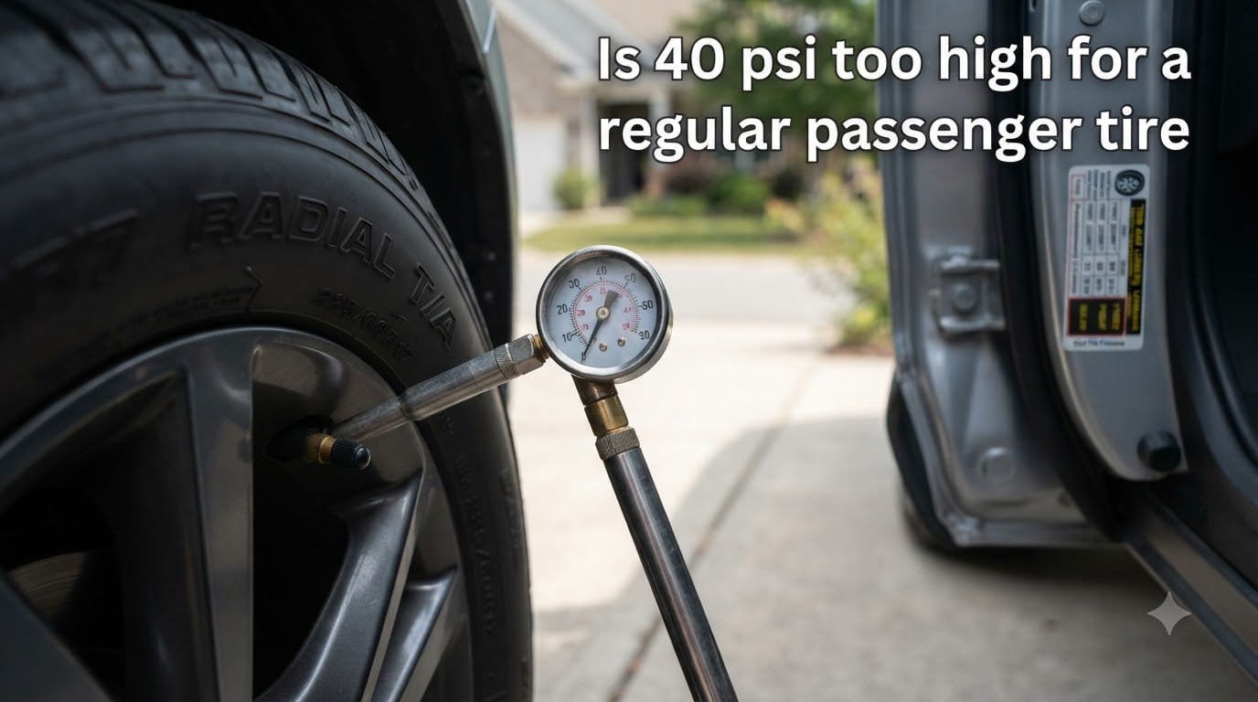 Is 40 psi too high for a regular passenger tire