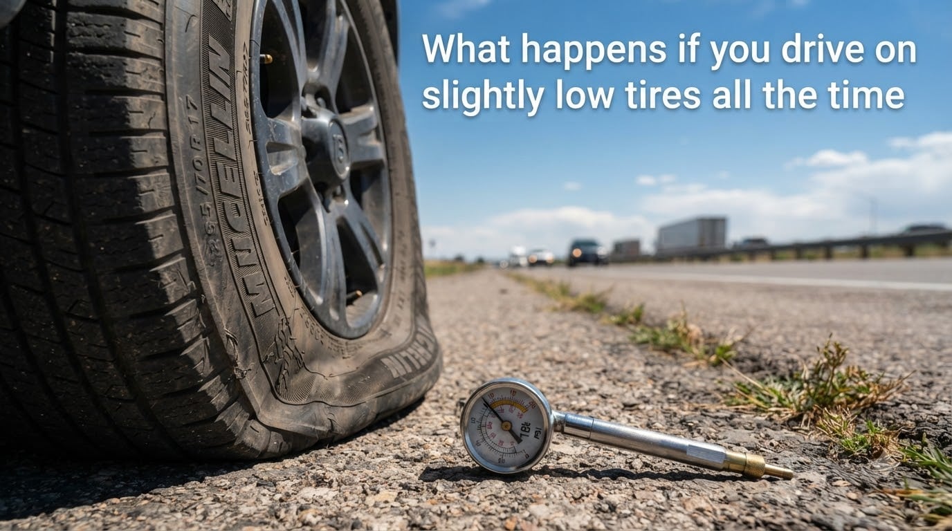 What happens if you drive on slightly low tires all the time