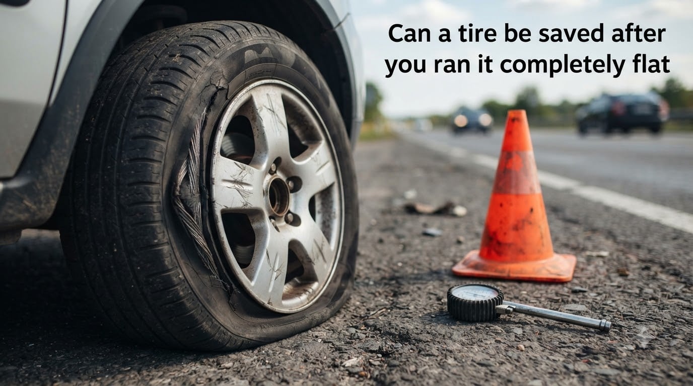 Can a tire be saved after you ran it completely flat