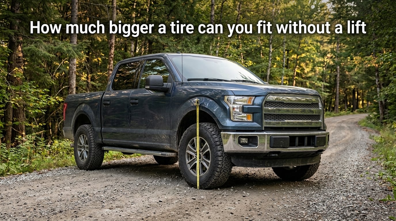 How much bigger a tire can you fit without a lift