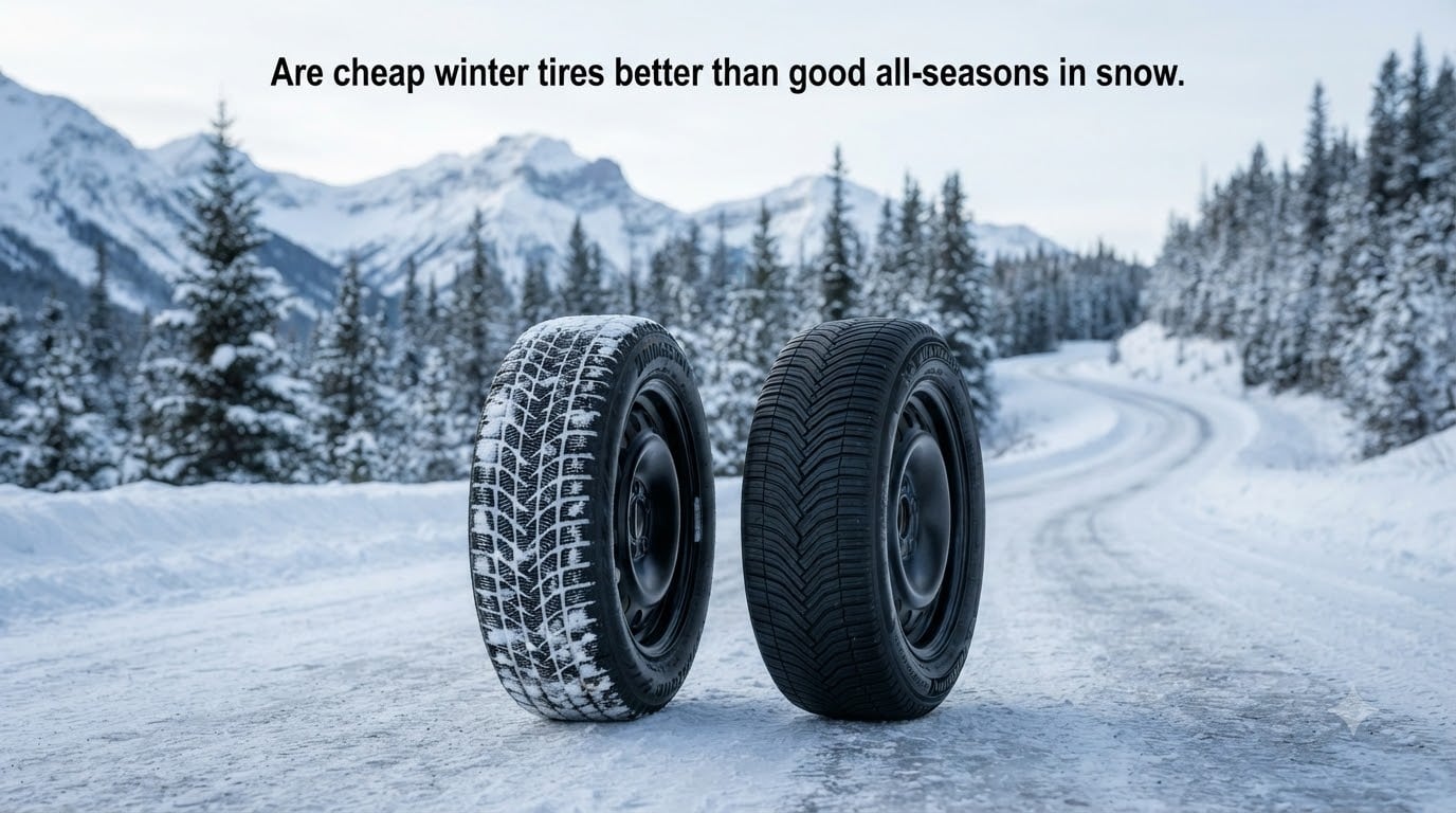 Are cheap winter tires better than good all-seasons in snow