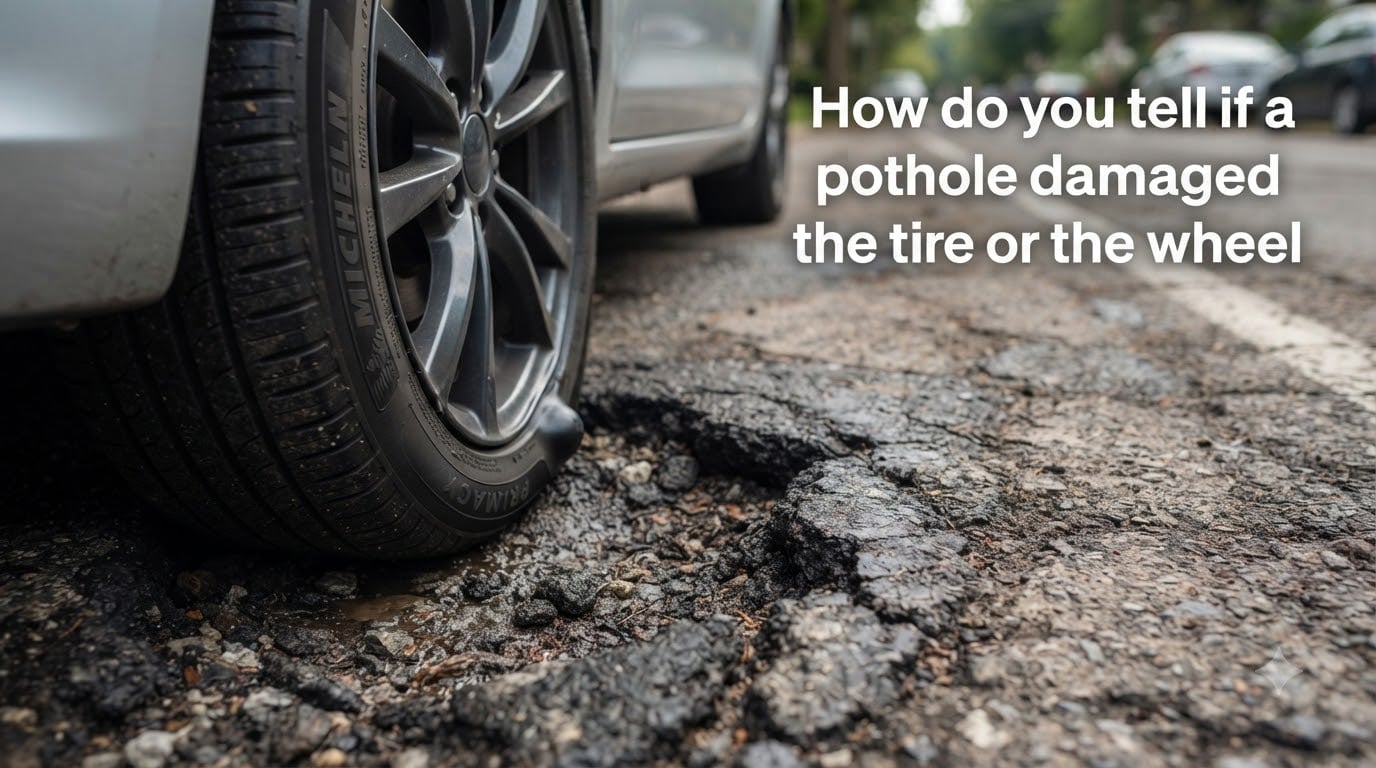 How do you tell if a pothole damaged the tire or the wheel
